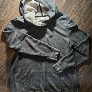 OLD NAVY Cotton/Poly Charcoal Colored Hooded Pullover Sweatshirt SIZE L TALL